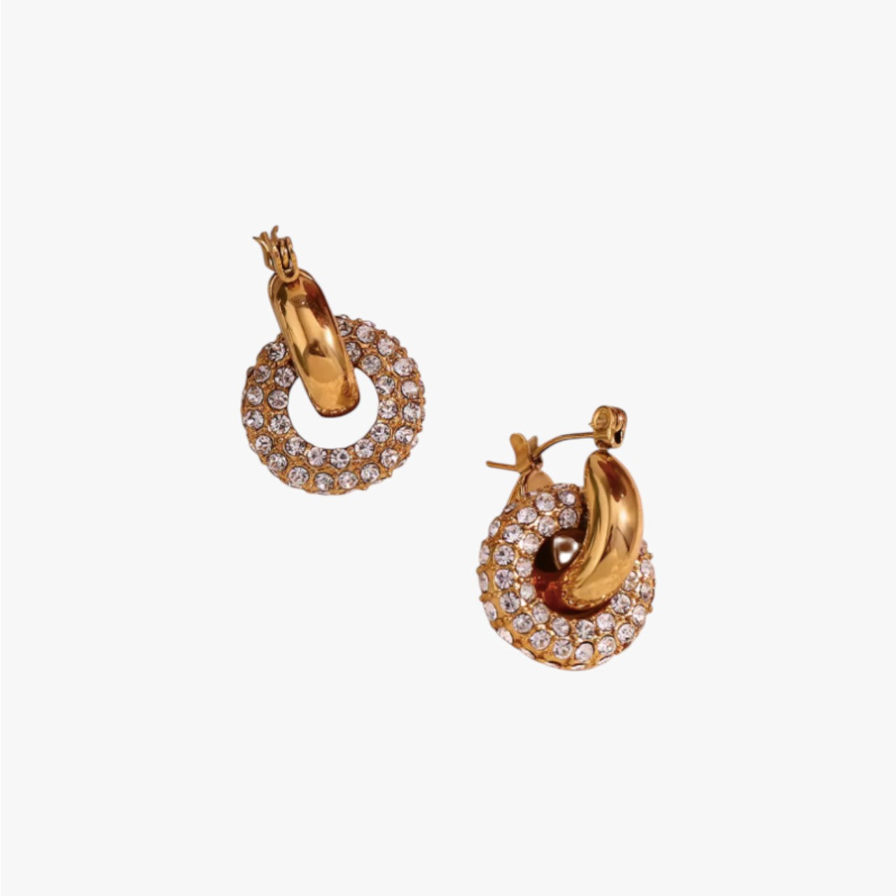 Double Hoop Gold & Zircons