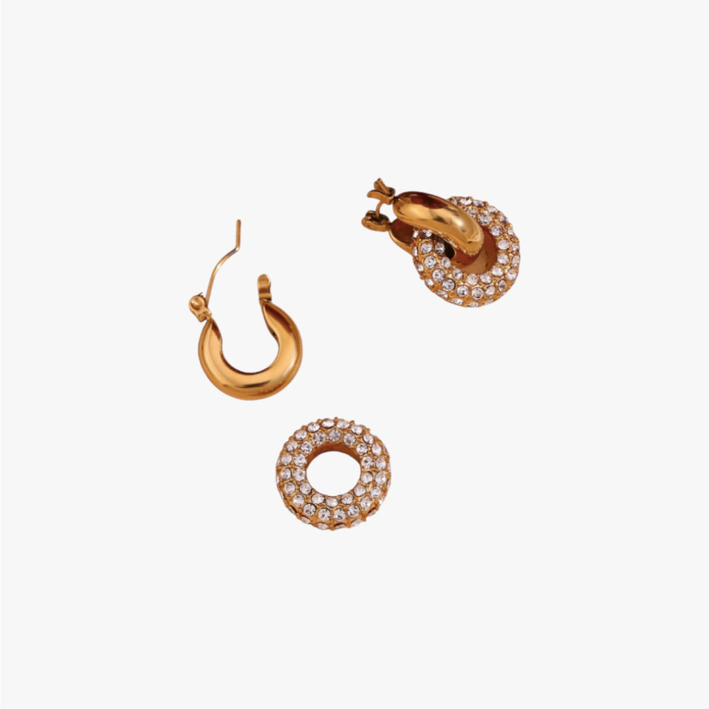 Double Hoop Gold & Zircons