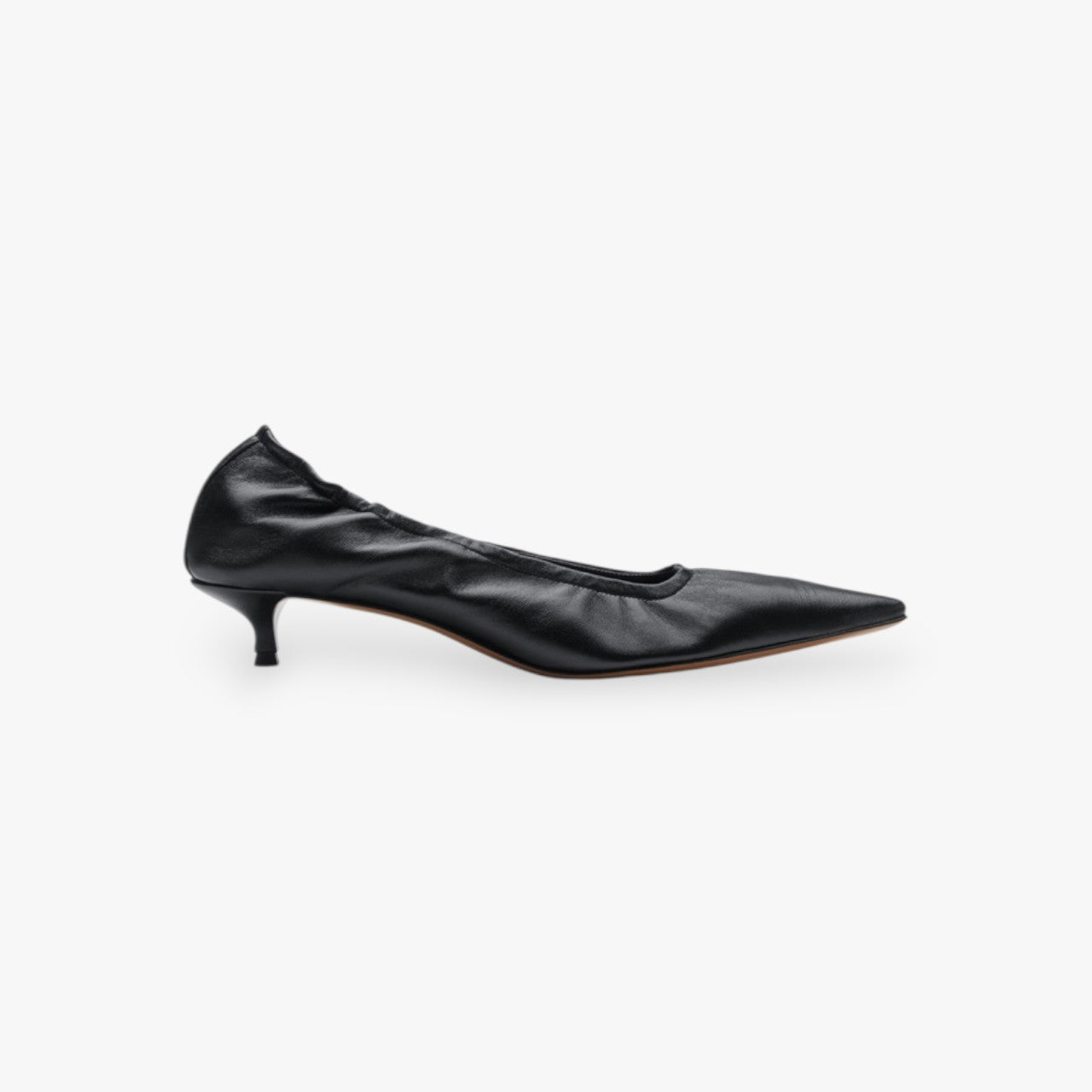 Valfurva Black Shiny Nappa Heeled Ballerina
