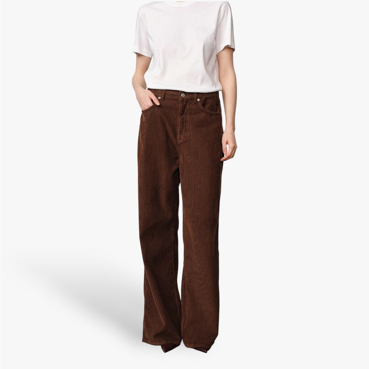 Mid-Waist Straight Pants