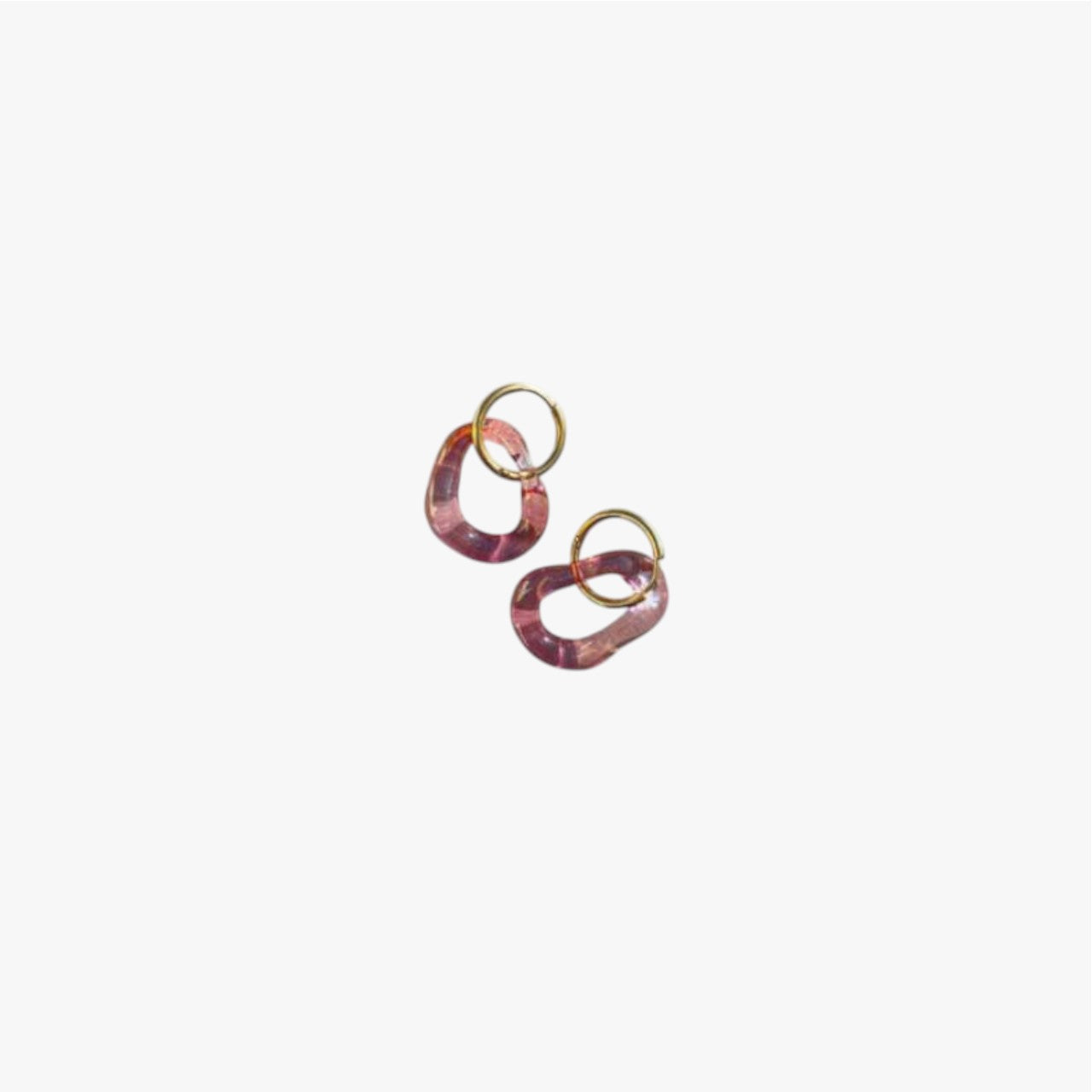 Manila Recycle Glass Earrings Holographic/Pink