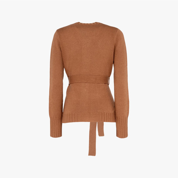 Sage Round Neck Cardigan with Belt