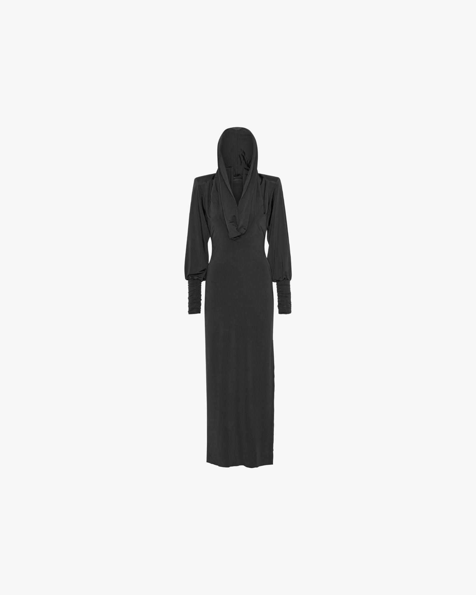 Slinky Hooded Dress Black