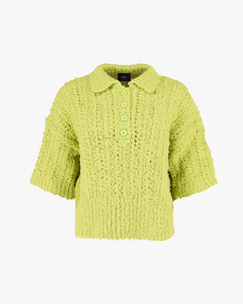 Polo Clara in maglia con bottoni oliva