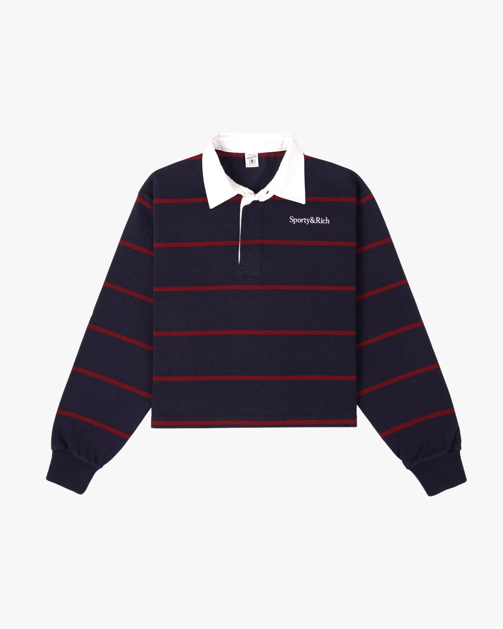 Serif Logo Rugby Polo Dark Navy/White/Merlot