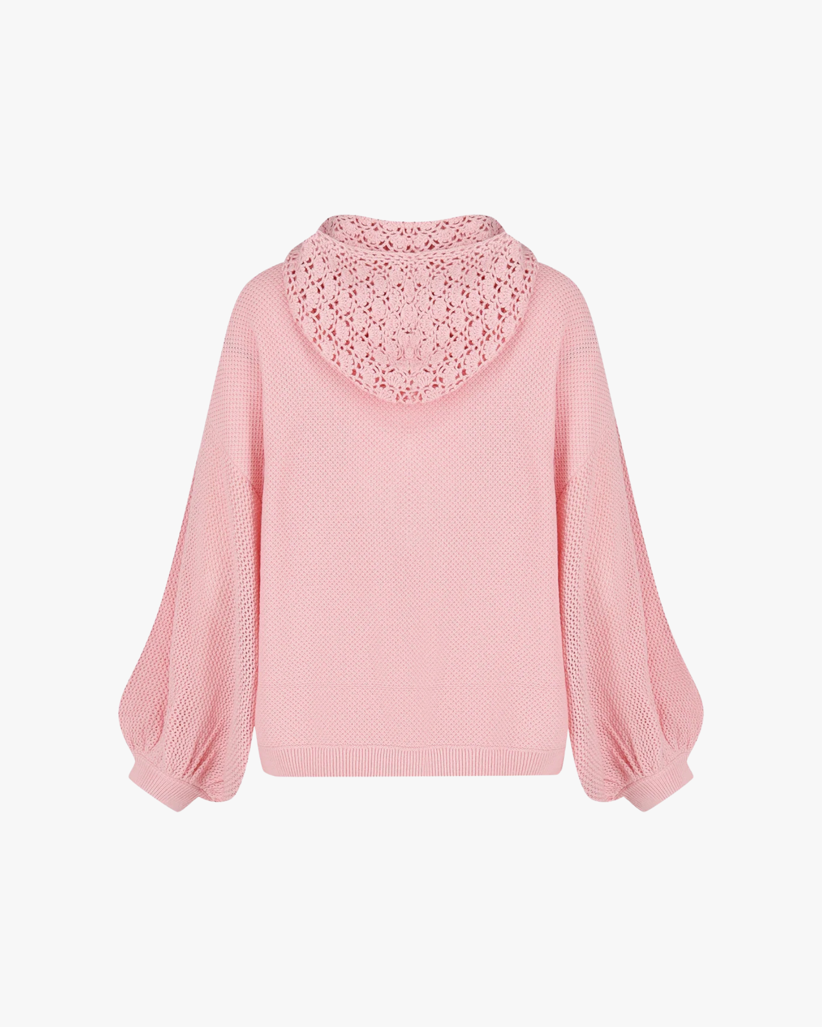 Bonnie Crochet Hood Jumper Pink