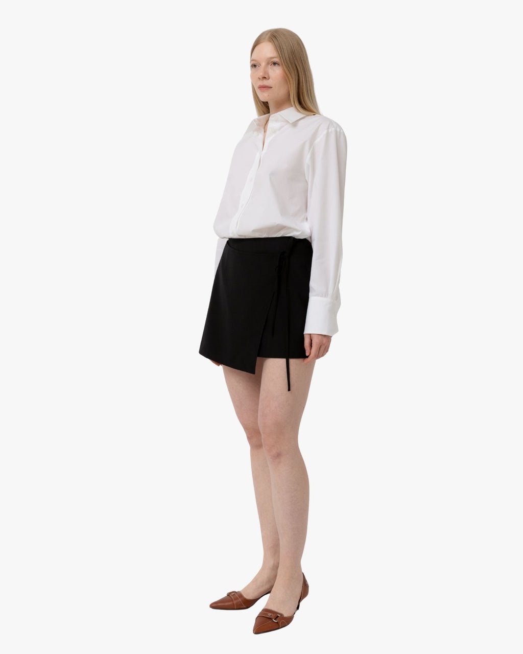 Mini Skirt Ella in Wrap Silhouette Black