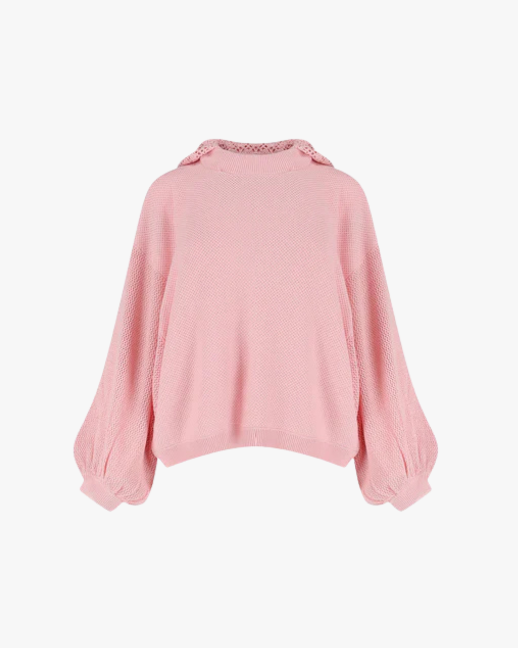 Bonnie Crochet Hood Jumper Pink