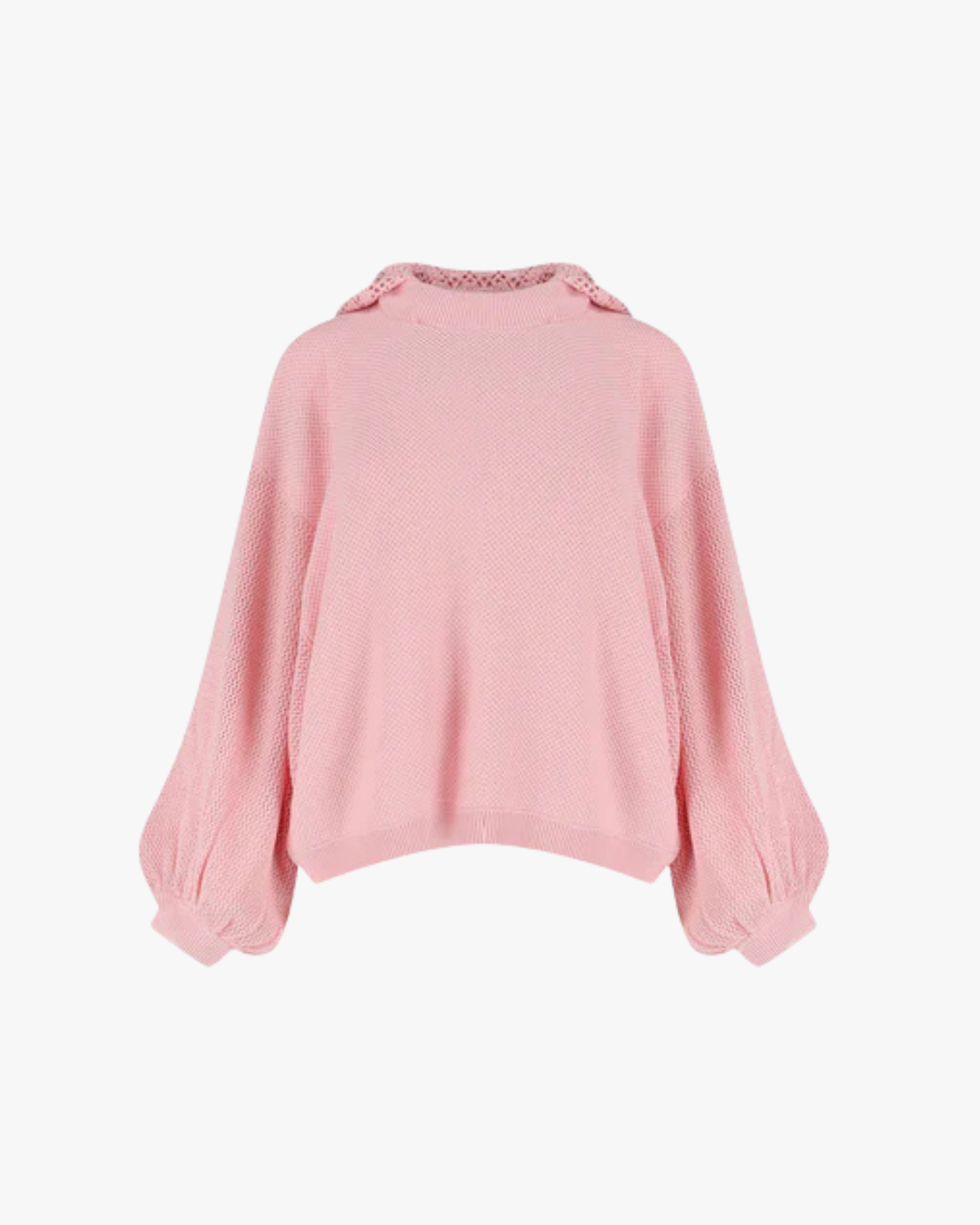 Bonnie Crochet Hood Jumper Pink