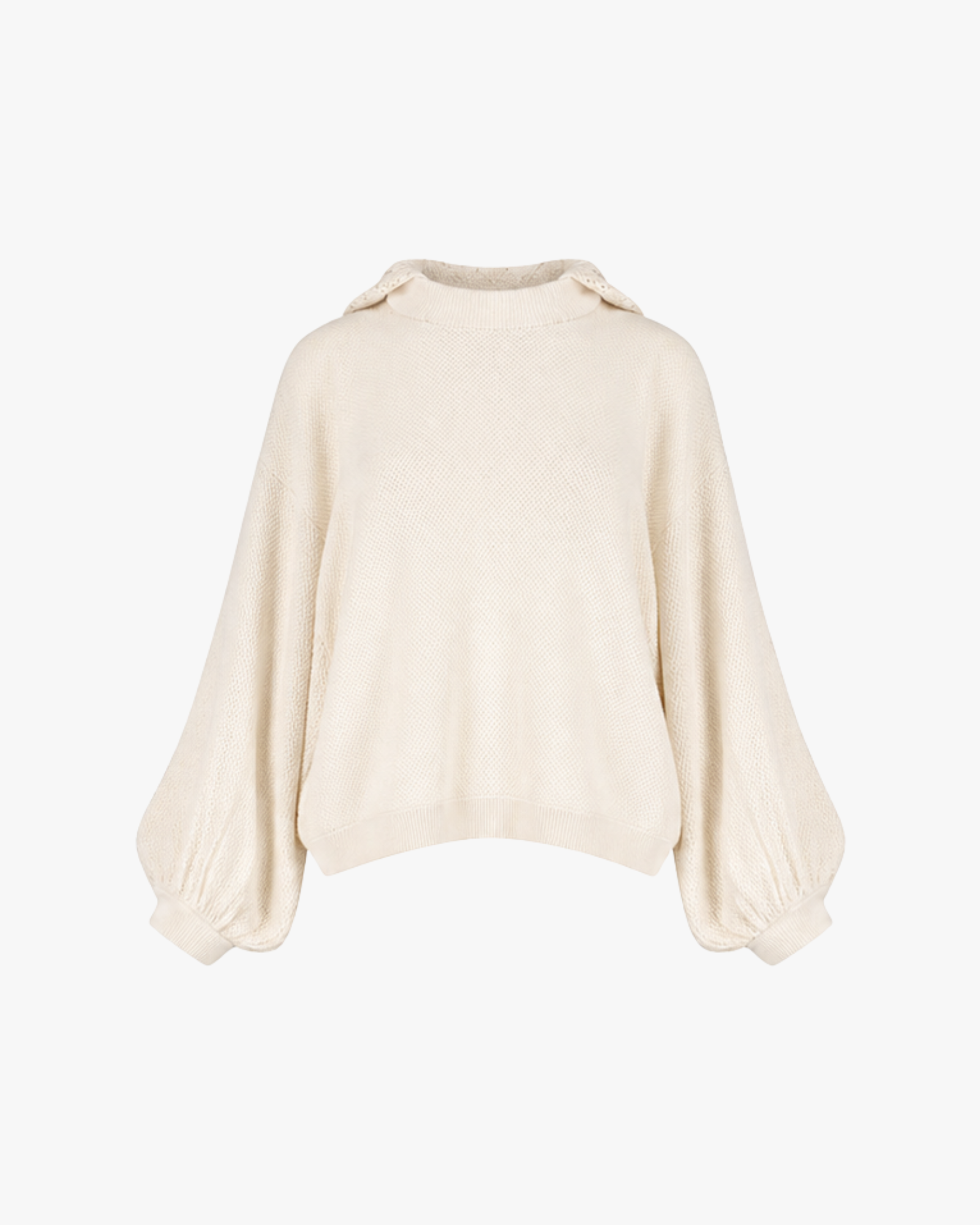 Bonnie Crochet Hood Jumper Cream