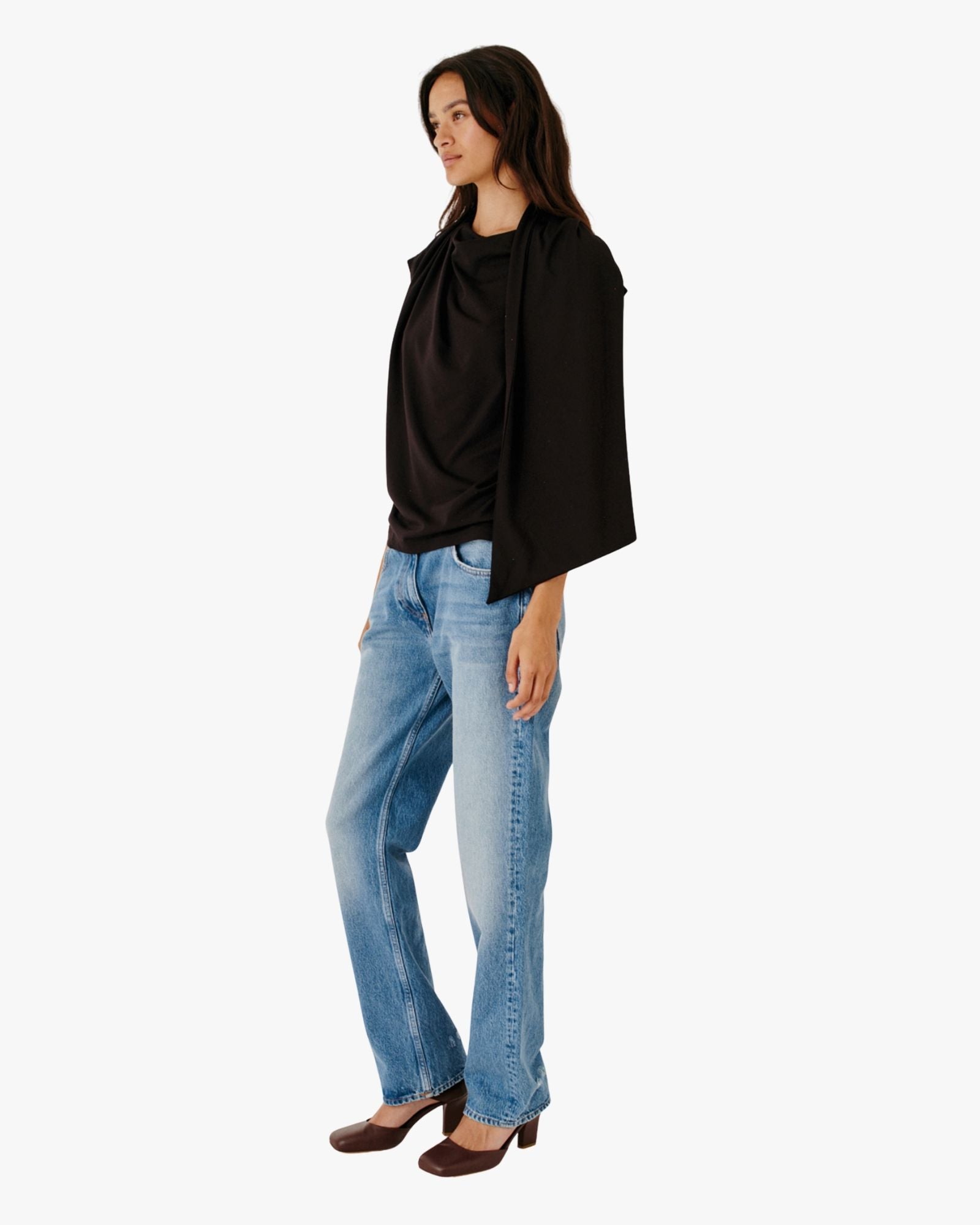 Scarf Detail  Tee Black