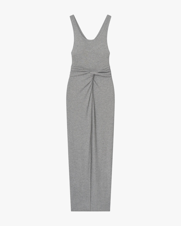 Ofelia Fluid Rib Sarong Dress in Grey Melange