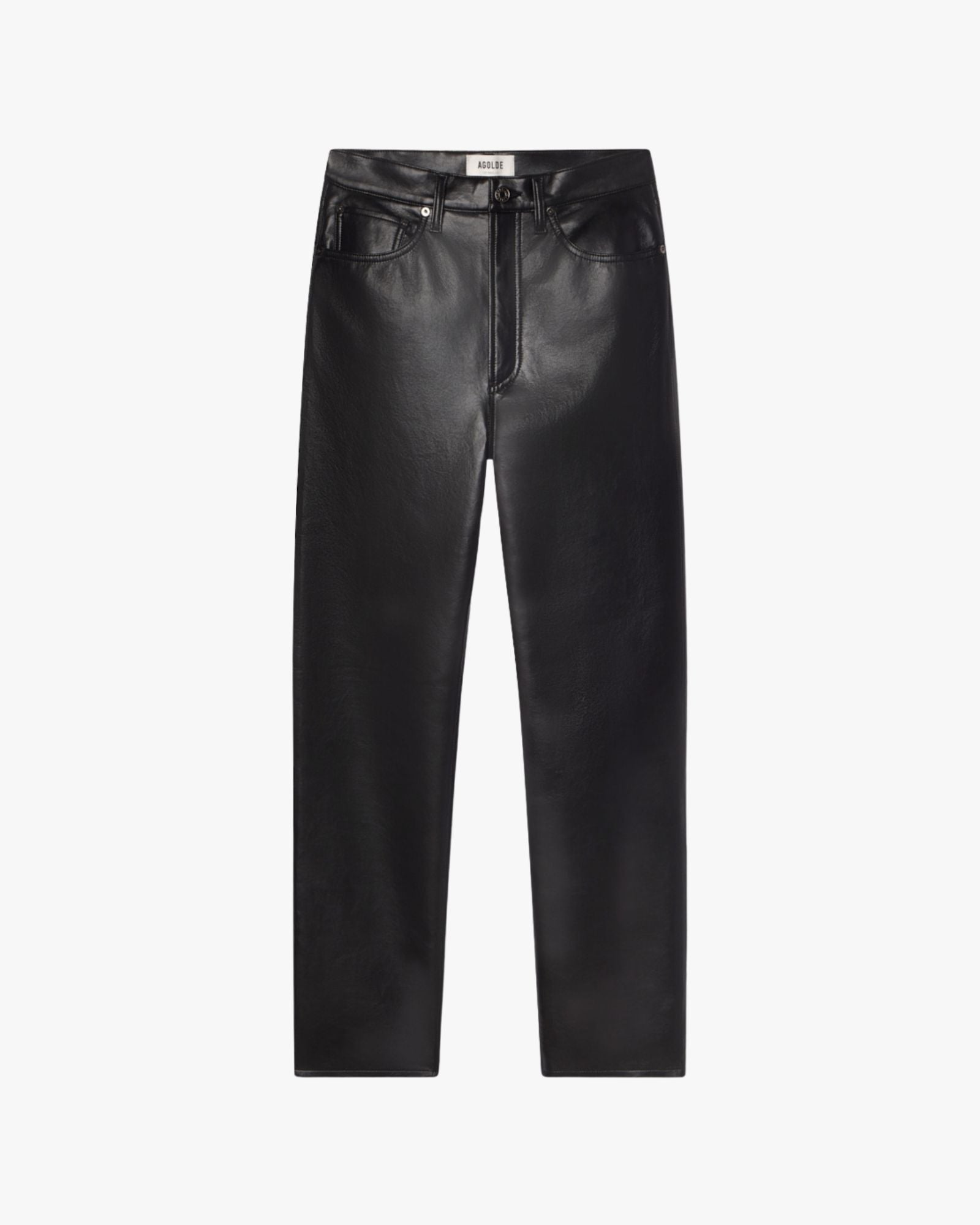 90'S Pinch Waist Long Leather Pant