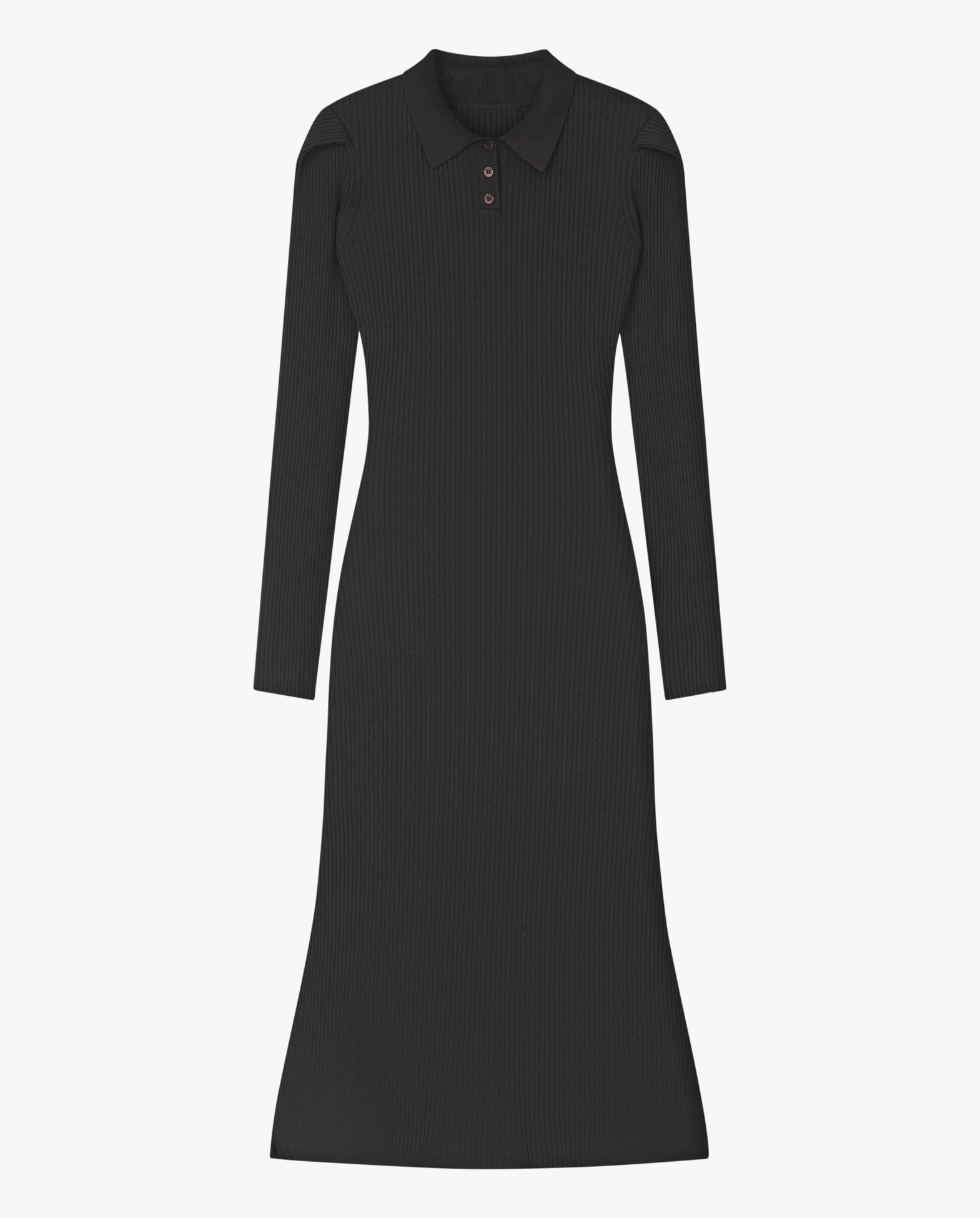 Arla Merino Ribbed Polo Dress