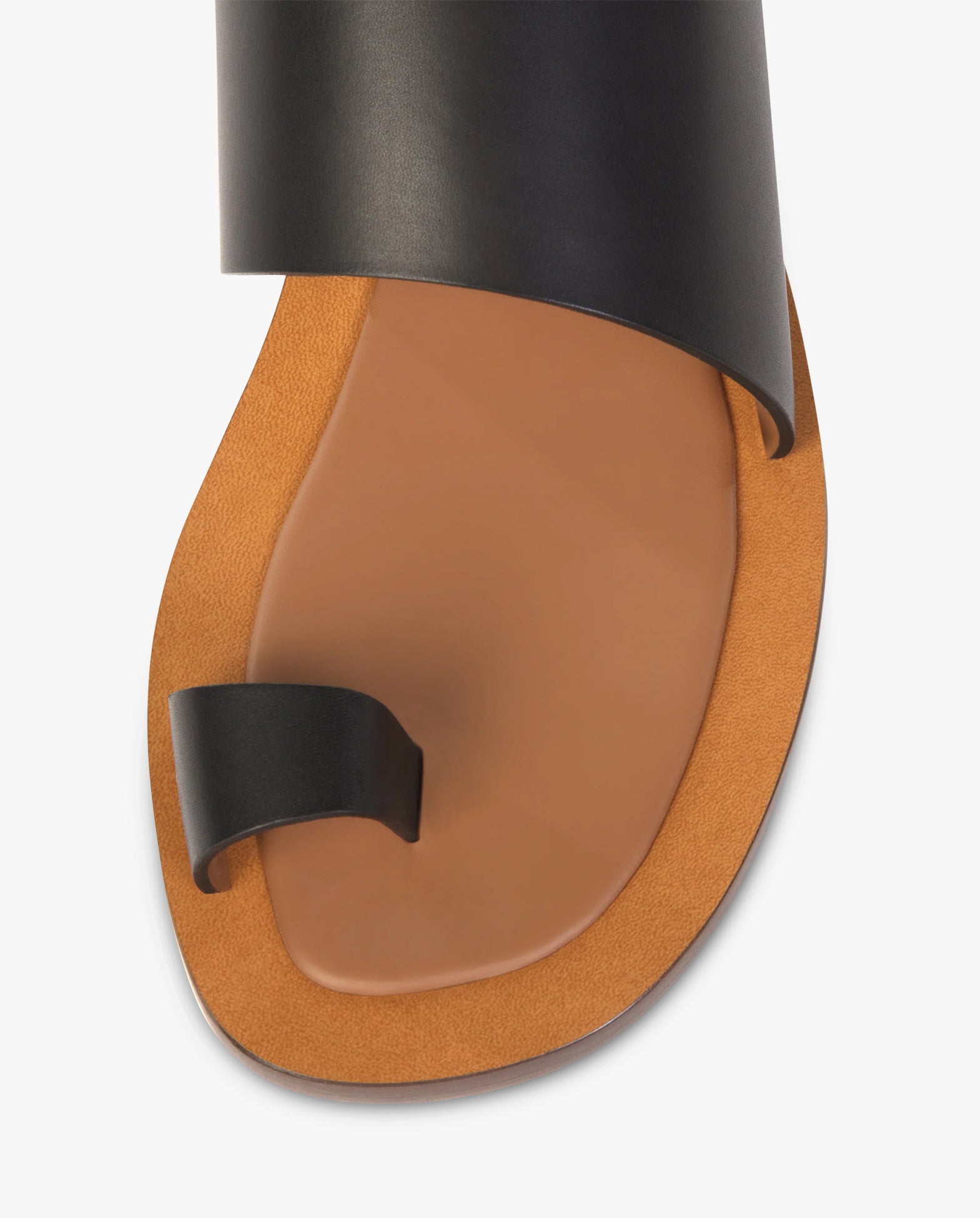 Malaparte Asymmetrical Toe-Ring Slide Sandals Black