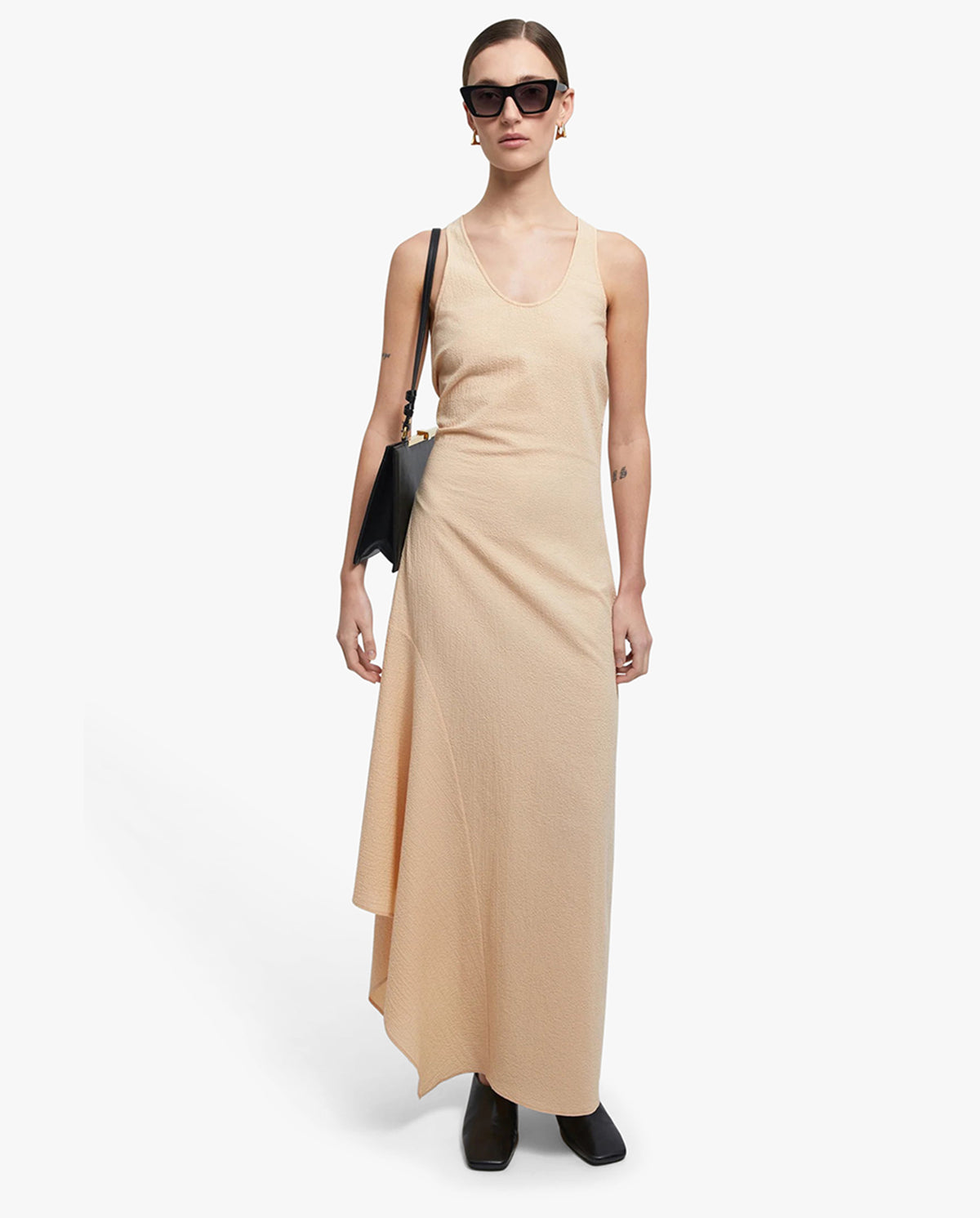 Gale Gathered Dress Parchment