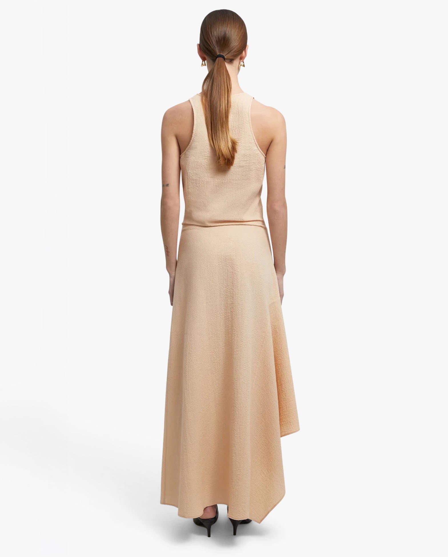 Gale Gathered Dress Parchment