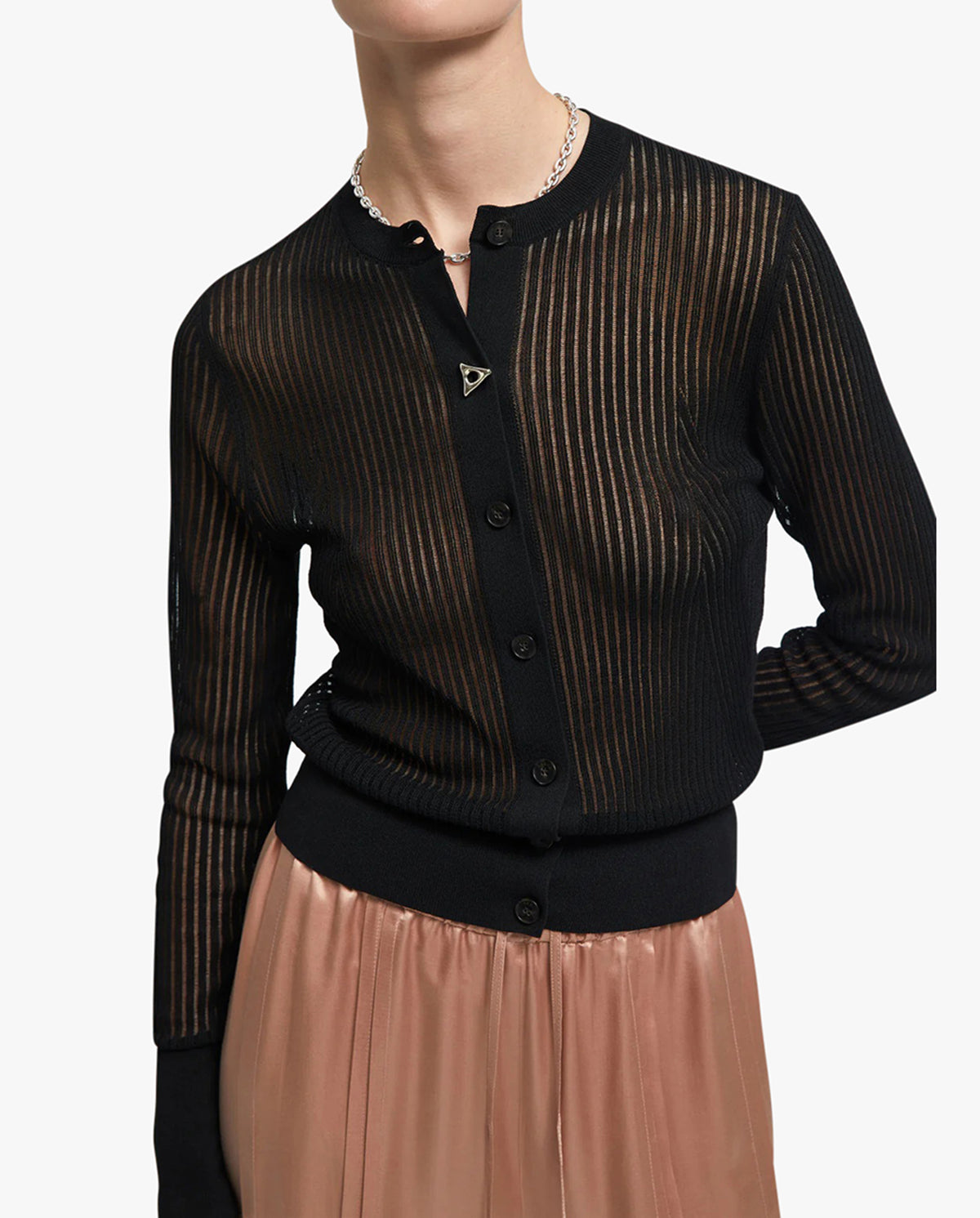 Constant Ribbed Cardigan Black