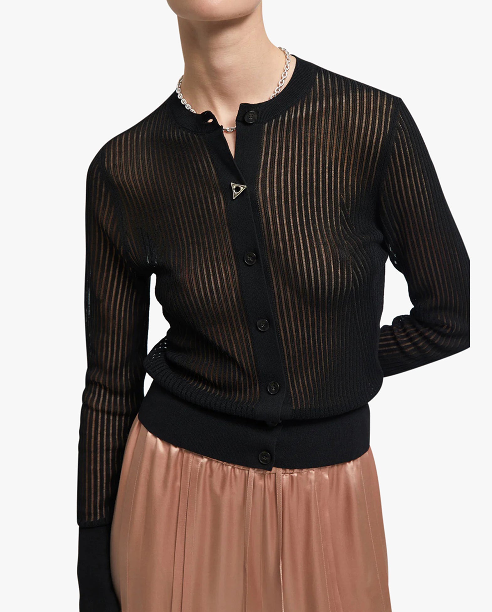 Constant Ribbed Cardigan Black