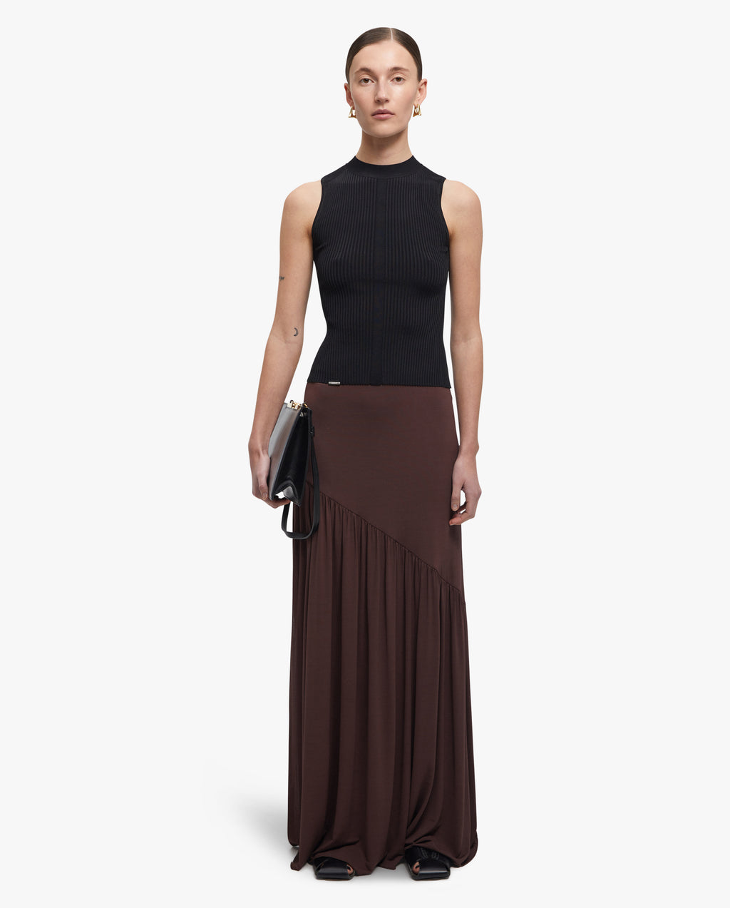 Orchard Ruched Jersey Maxi Skirt
