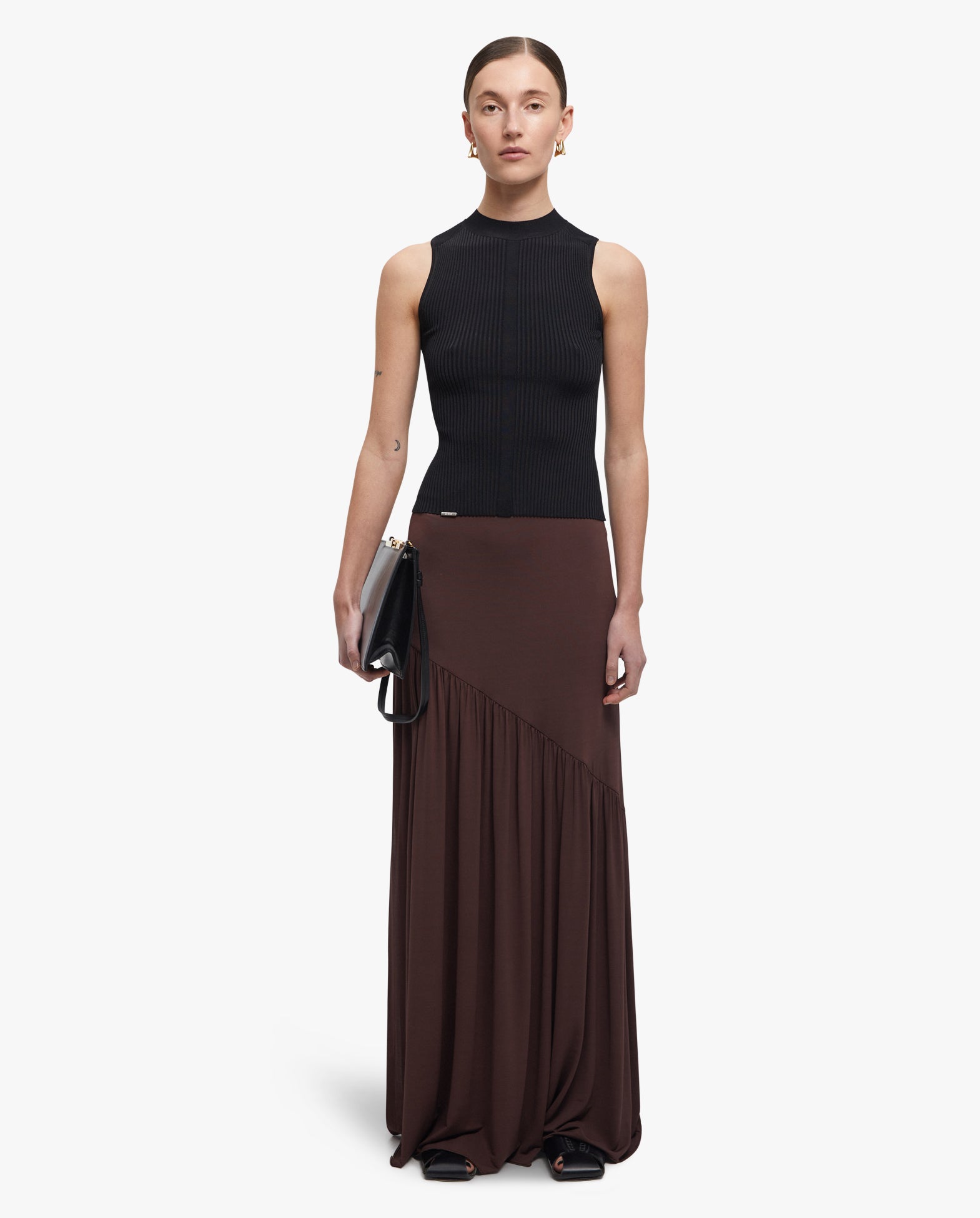 Orchard Ruched Jersey Maxi Skirt