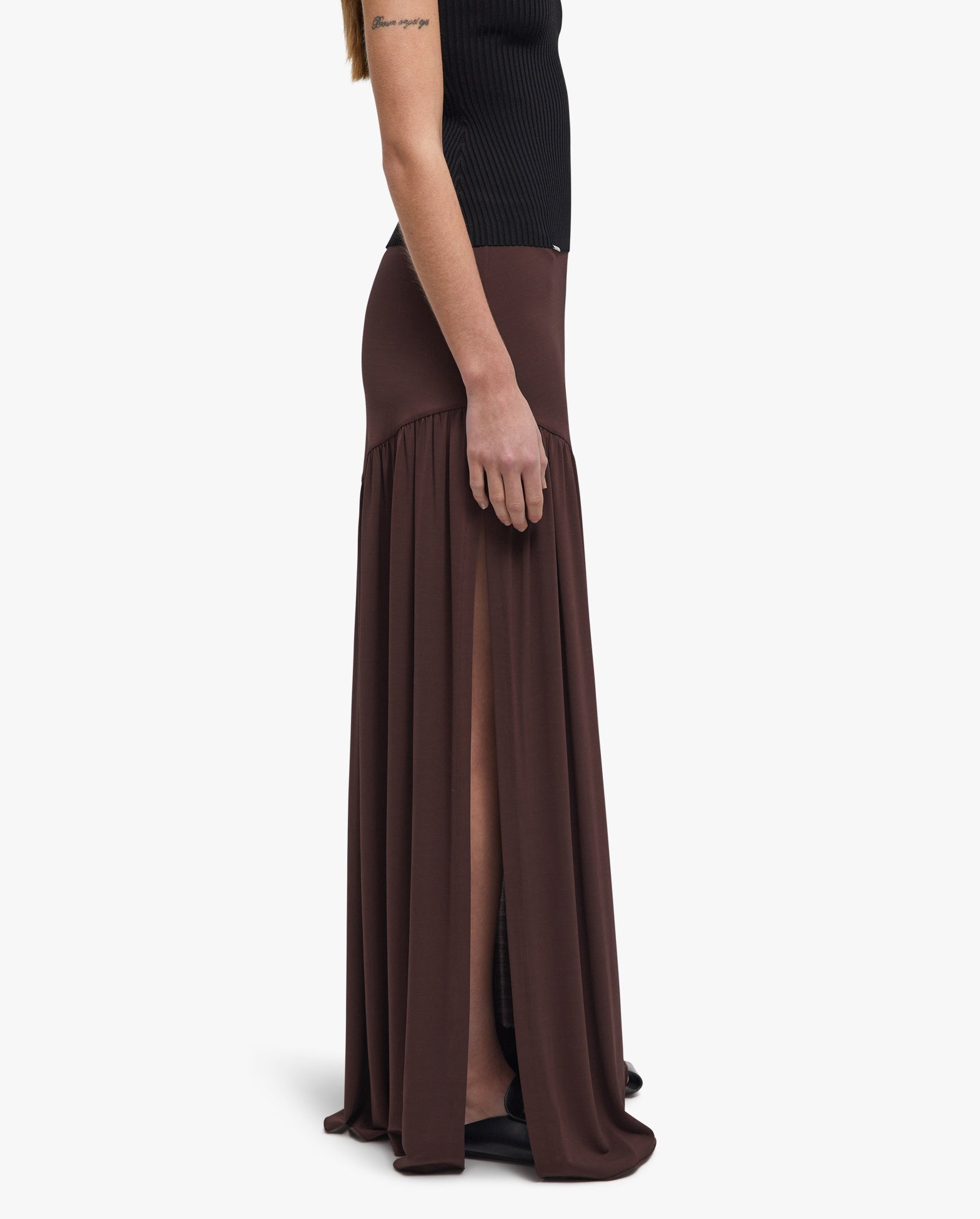 Orchard Ruched Jersey Maxi Skirt