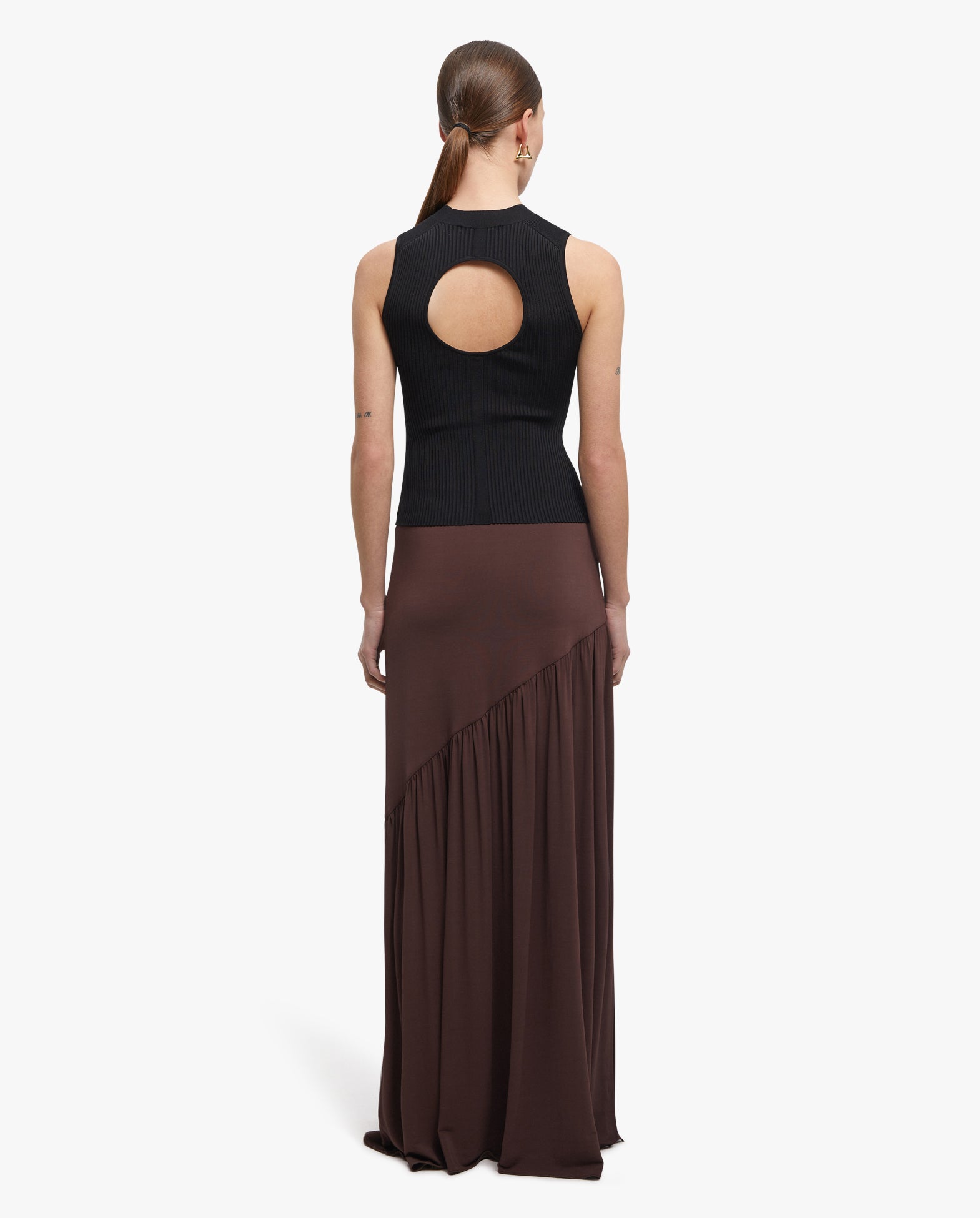 Orchard Ruched Jersey Maxi Skirt