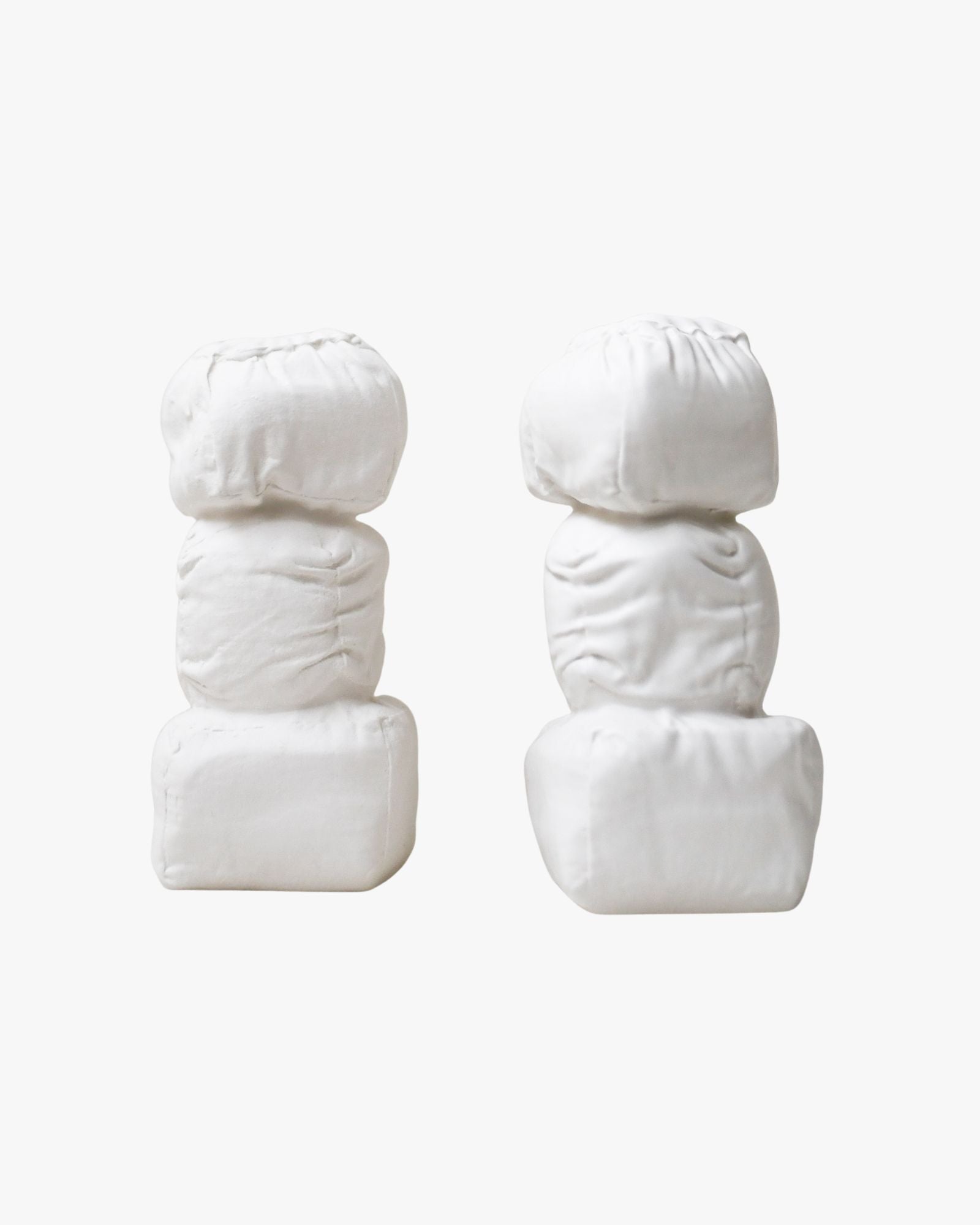 Stuffed Set of 2 Candle Holder Matte White