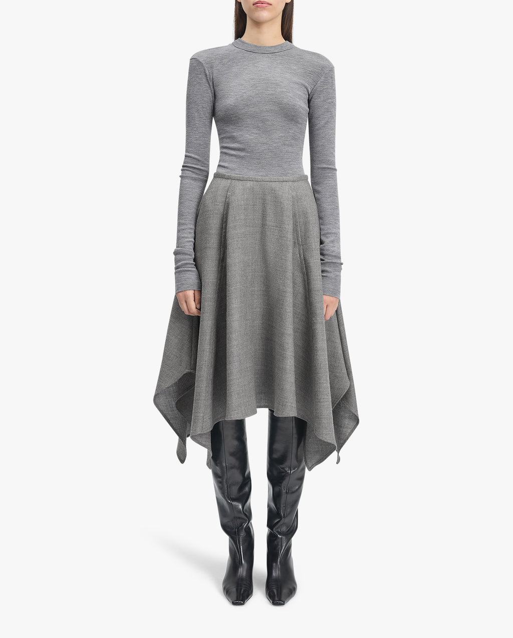 Matinee Melange Wool Maxi Skirt