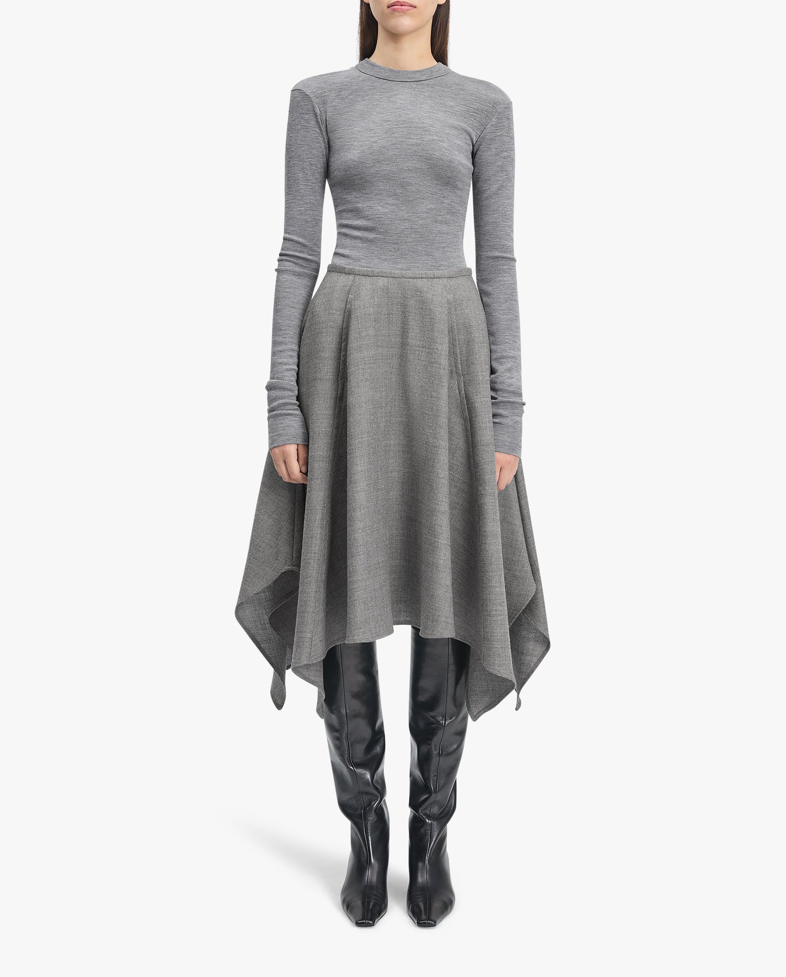 Matinee Melange Wool Maxi Skirt