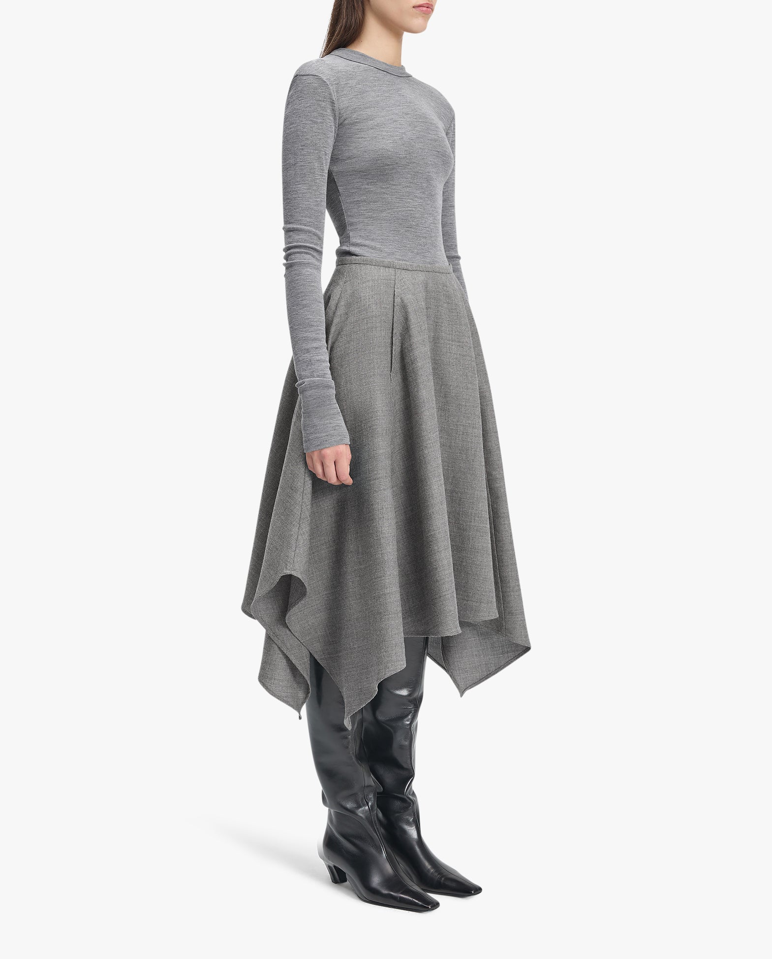 Matinee Melange Wool Maxi Skirt