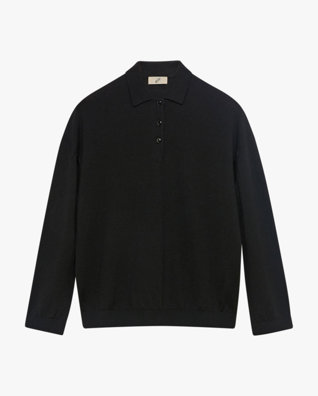 Polo-Neck Merino Wool Cut-Out Knit Sweater