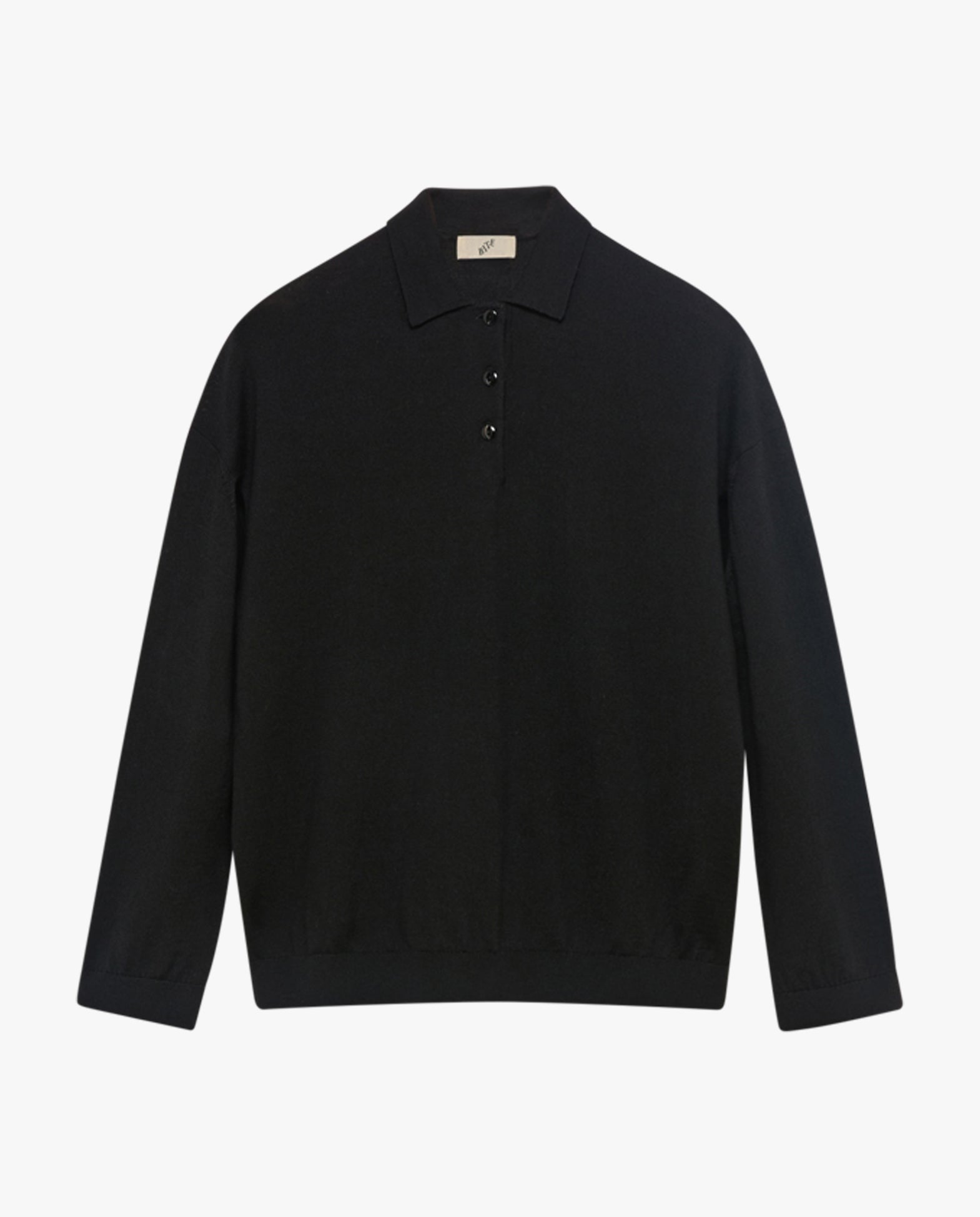Polo-Neck Merino Wool Cut-Out Knit Sweater