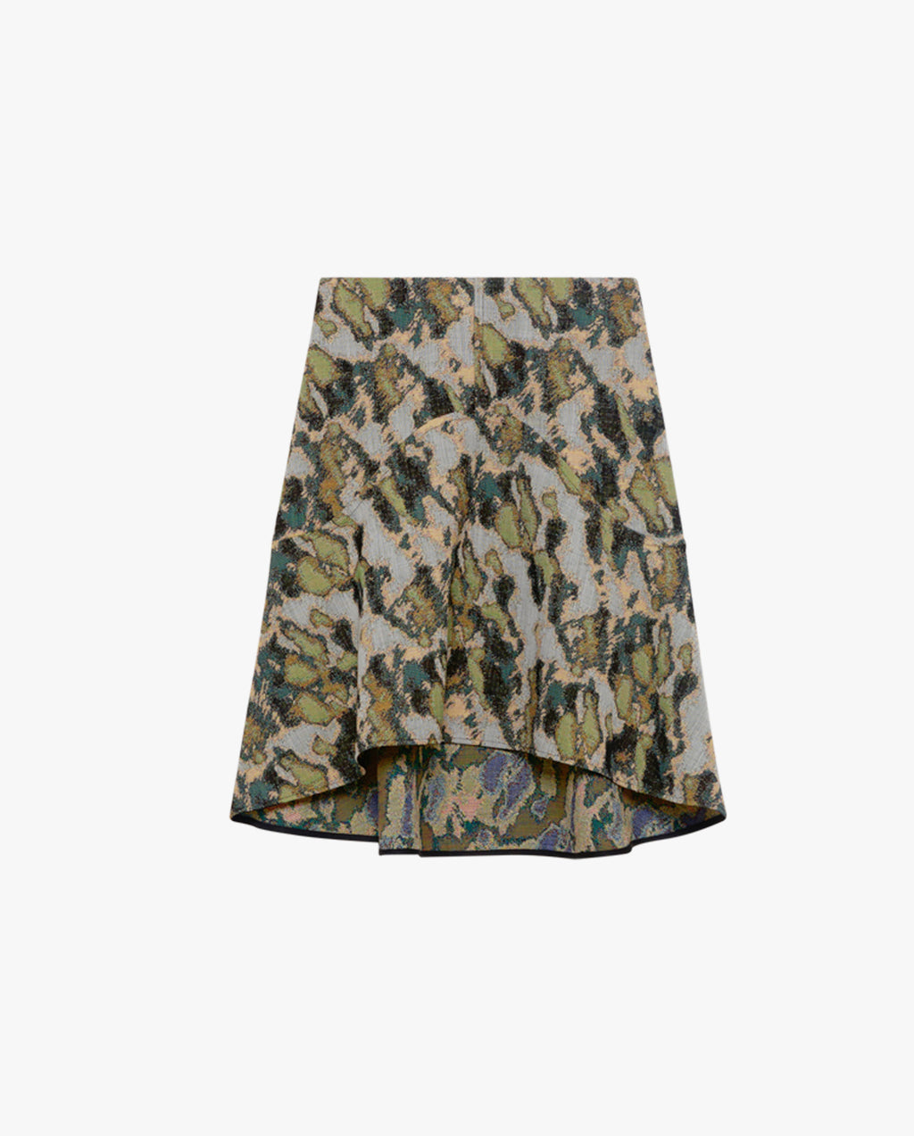 Shield Jacquard Wool Skirt