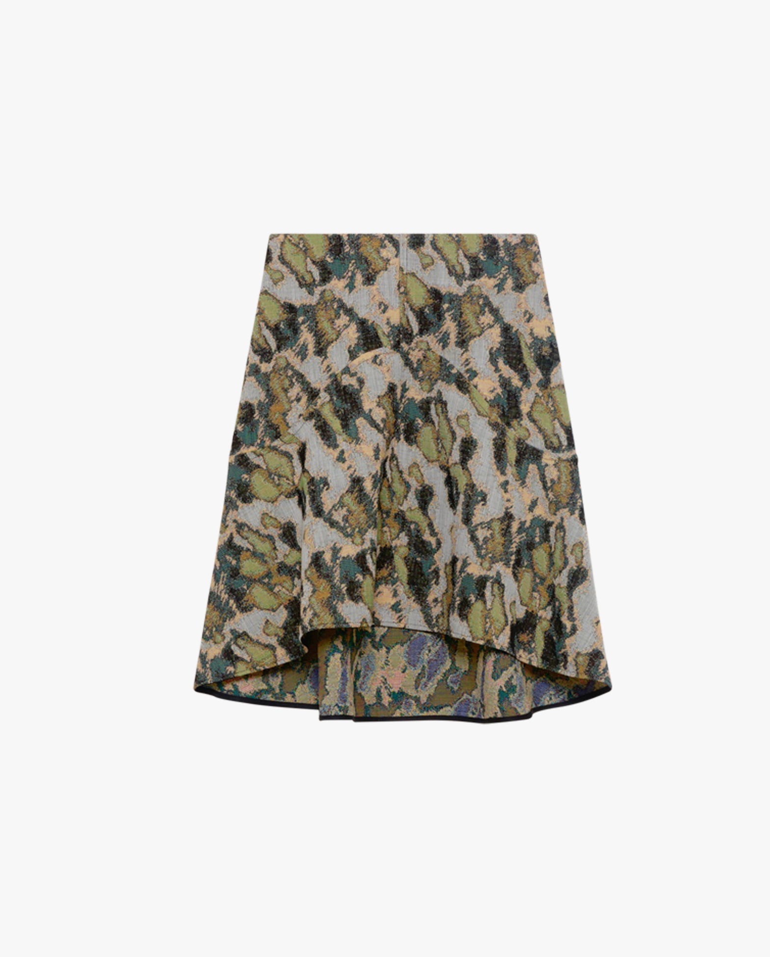 Shield Jacquard Wool Skirt