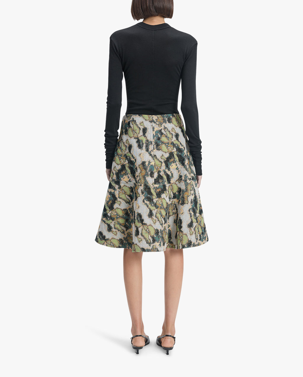 Shield Jacquard Wool Skirt