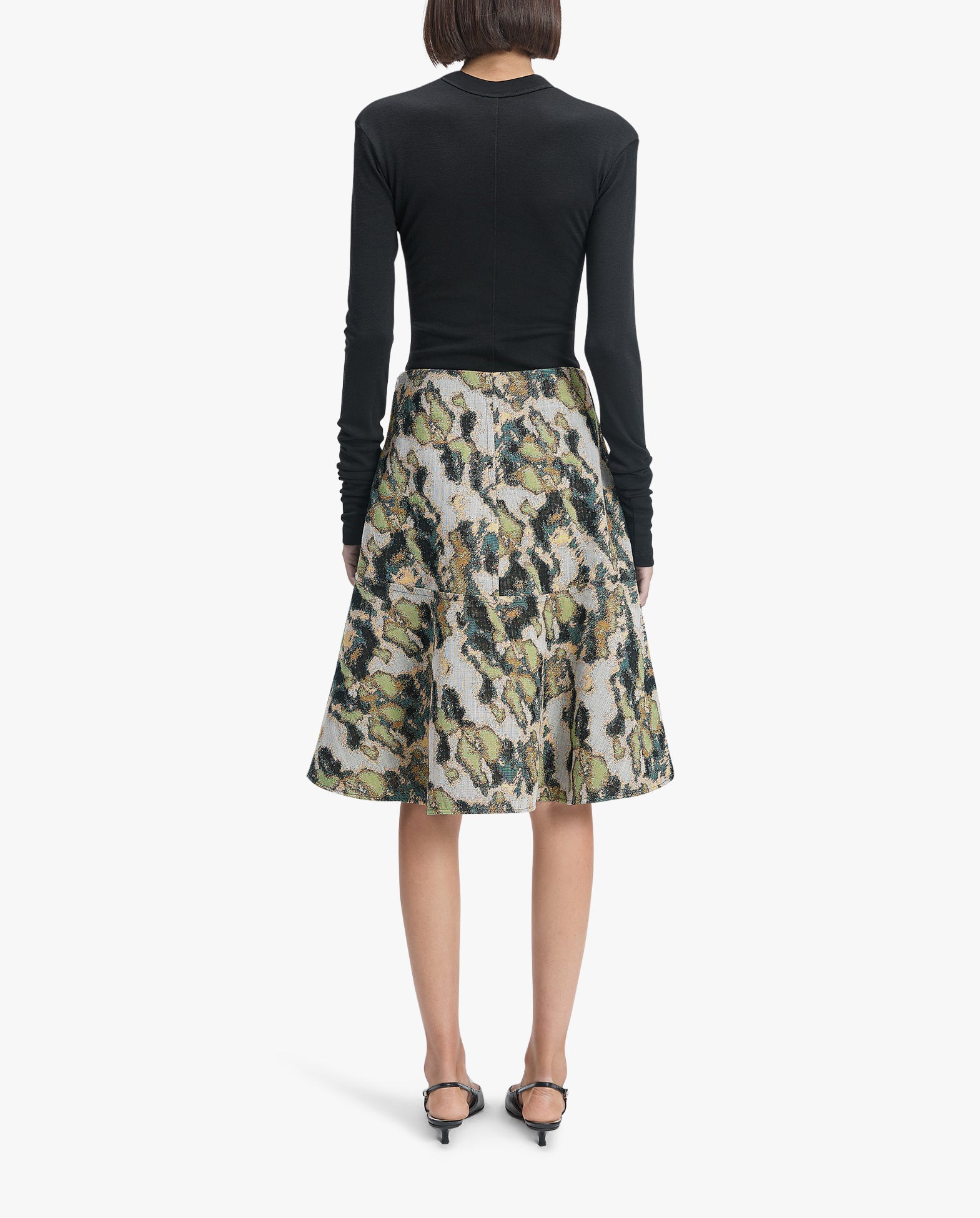Shield Jacquard Wool Skirt