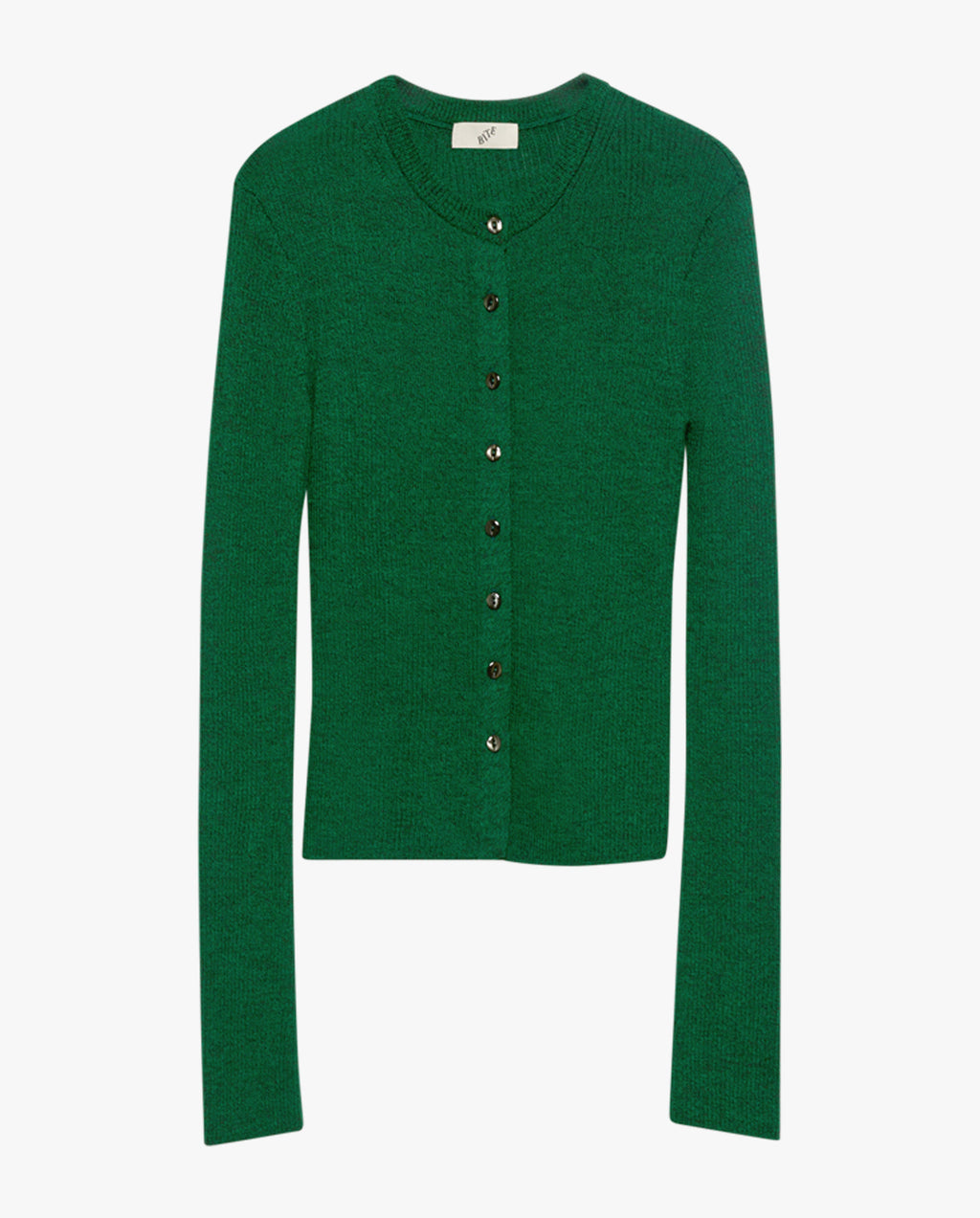 Slim Merino Wool Rib Knit Cardigan