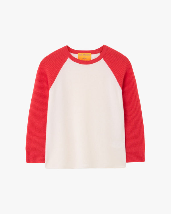 Baseball Colorblock Tee Cream and Red