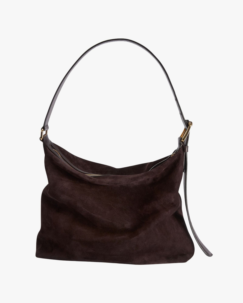 Bassano Shoulder Bag Walnut Suede Vacchetta
