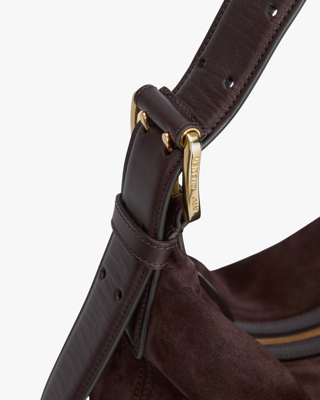 Bassano Shoulder Bag Walnut Suede Vacchetta