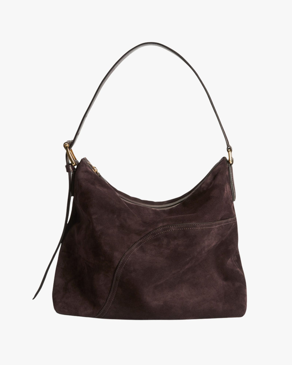 Bassano Shoulder Bag Walnut Suede Vacchetta