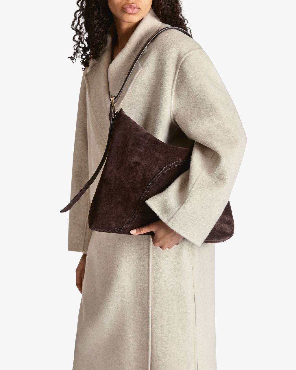Bassano Shoulder Bag Walnut Suede Vacchetta