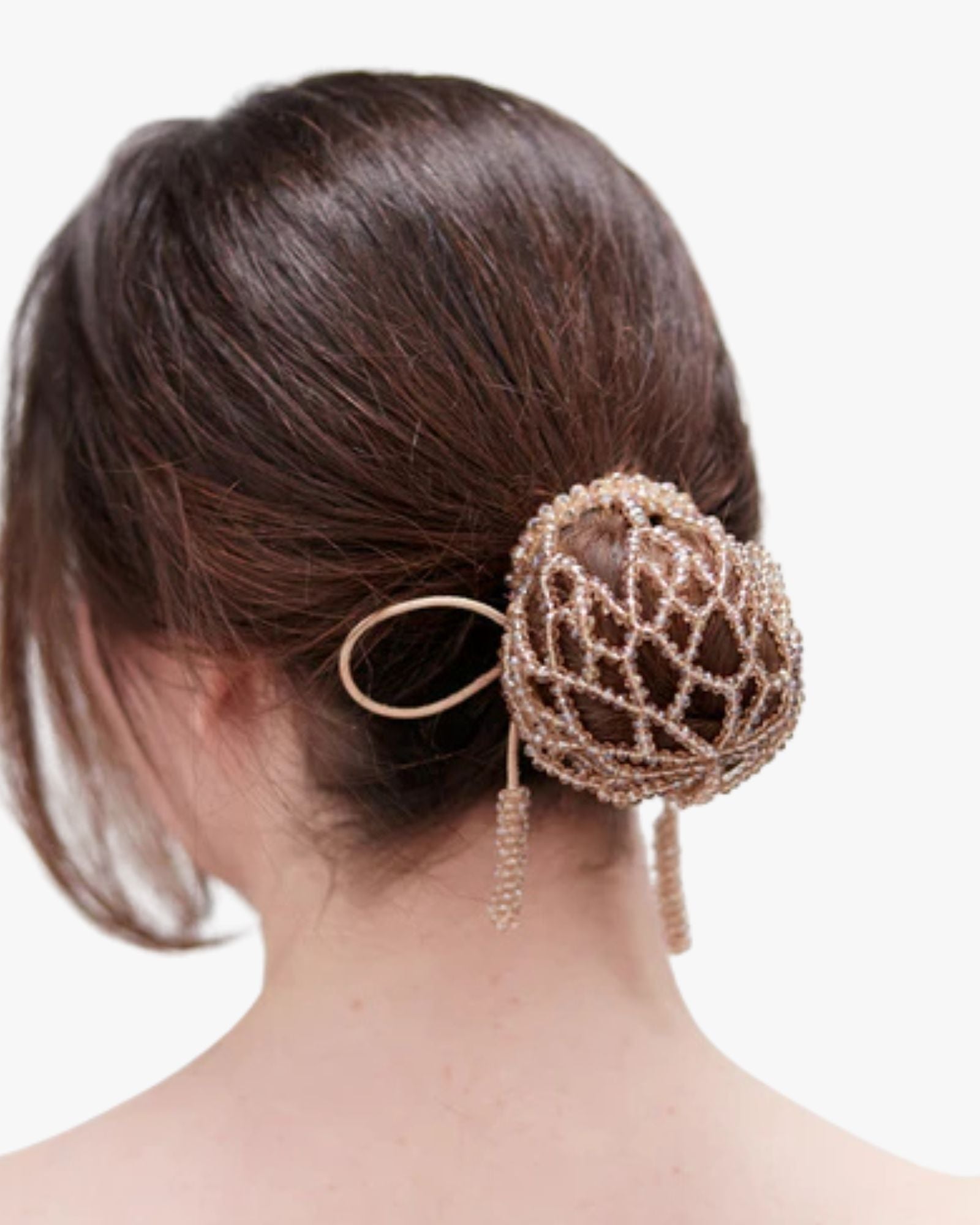 Beaded Ballet Bun Beige