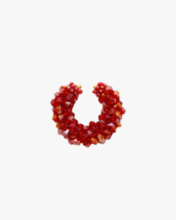 Beaded Cuff Round Raspberry