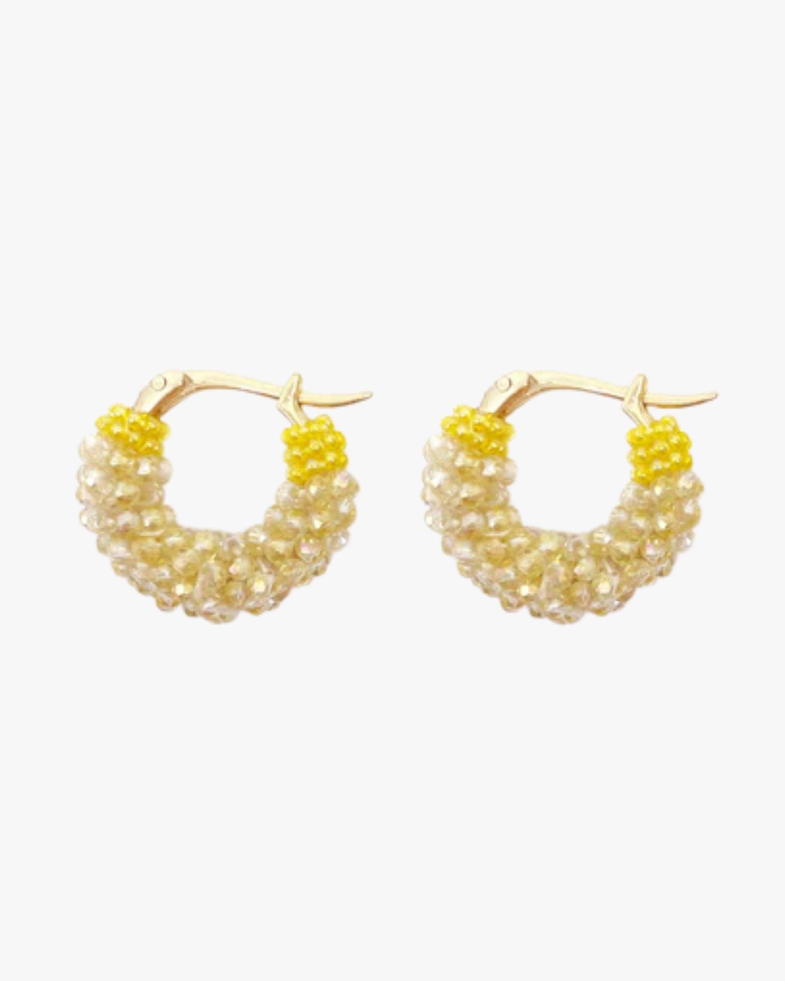 Beaded Hoops Yellow