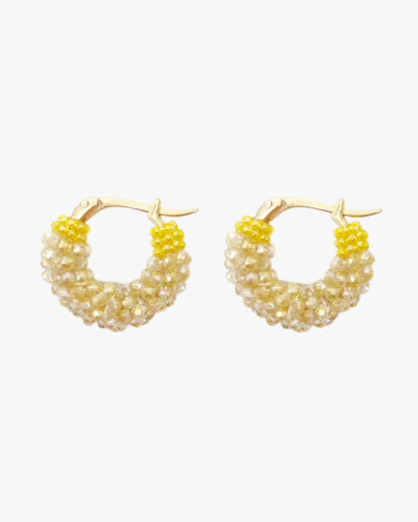Beaded Hoops Yellow