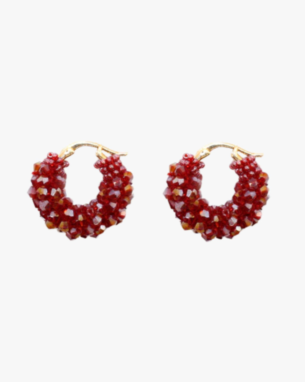 Beaded Hoops Raspberry