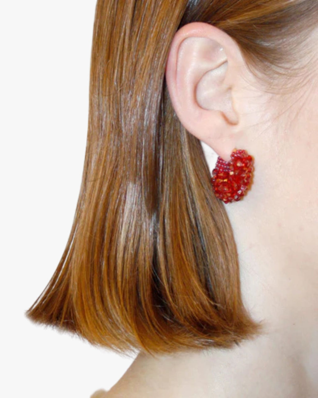 Beaded Hoops Raspberry