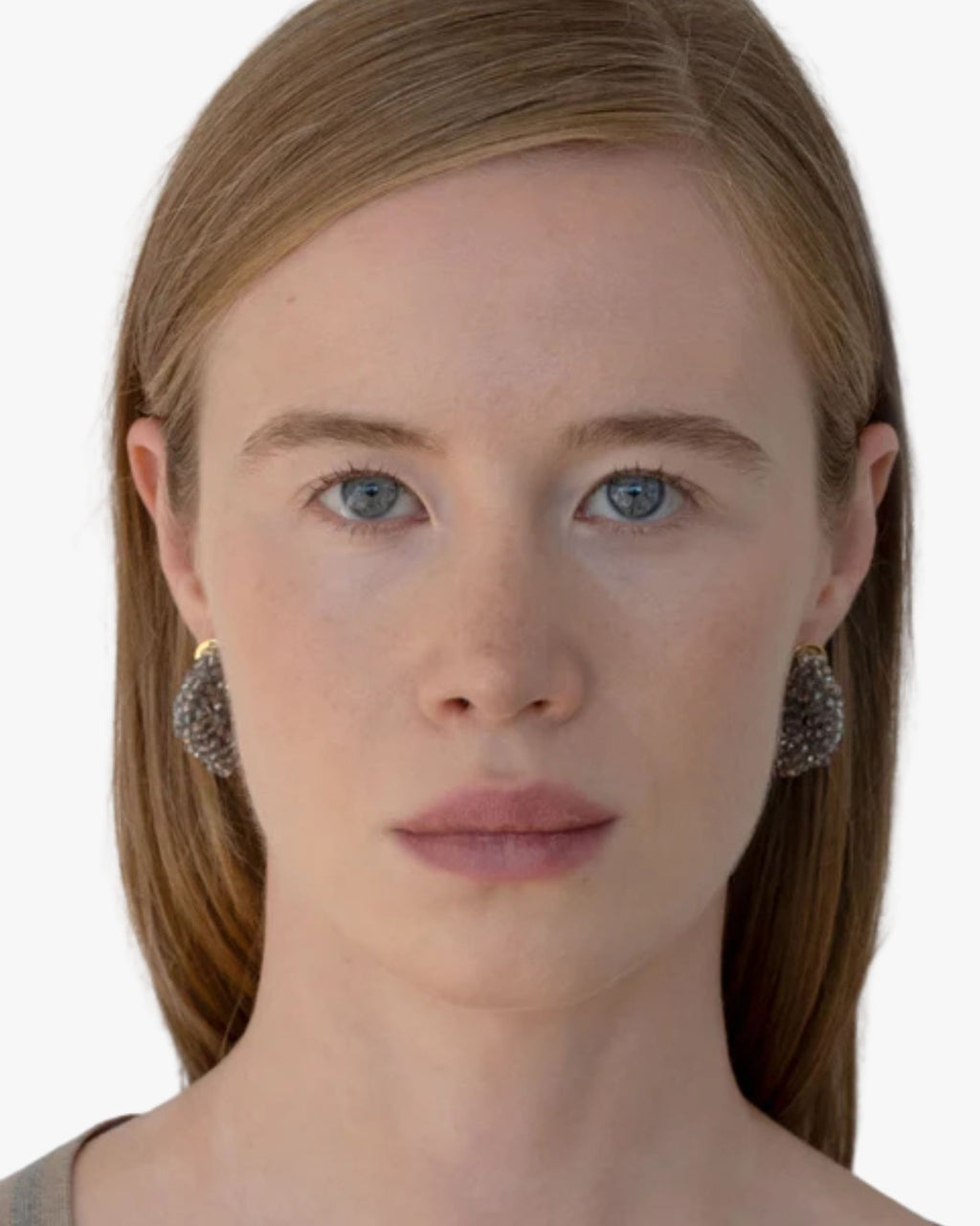 Beaded Wave Earrings Grey